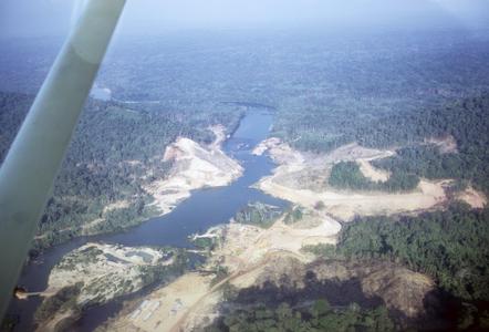 Aerial view of Nam Ngum Dam site