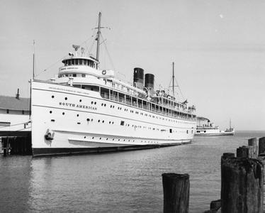 The South American docked at Mackinac Island, Michigan