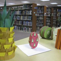 Vegetable art in the library