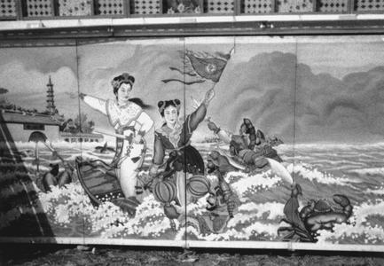 A temple painting depicting the tale of Bai Suzhen (Madam White Snake) 白素貞.