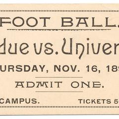 Football ticket for Wisconsin-Purdue game, 1893