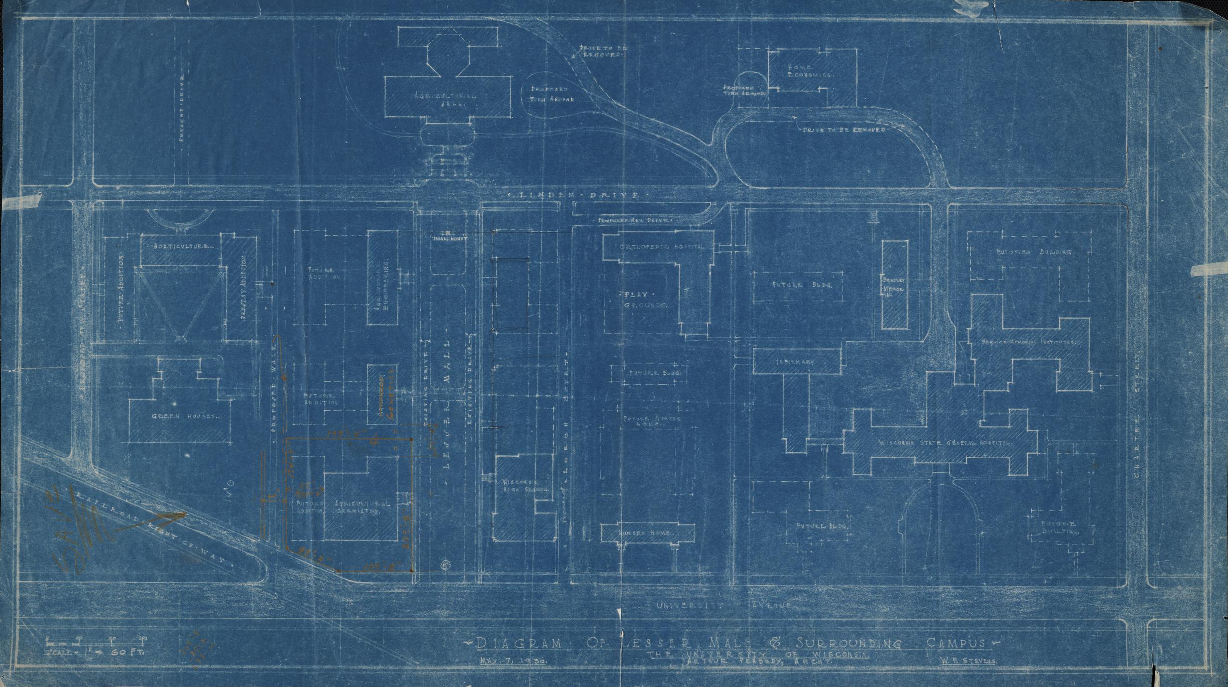 Plan, Henry Mall, 1930