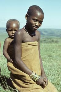 People of South Africa : Xhosa girl with baby