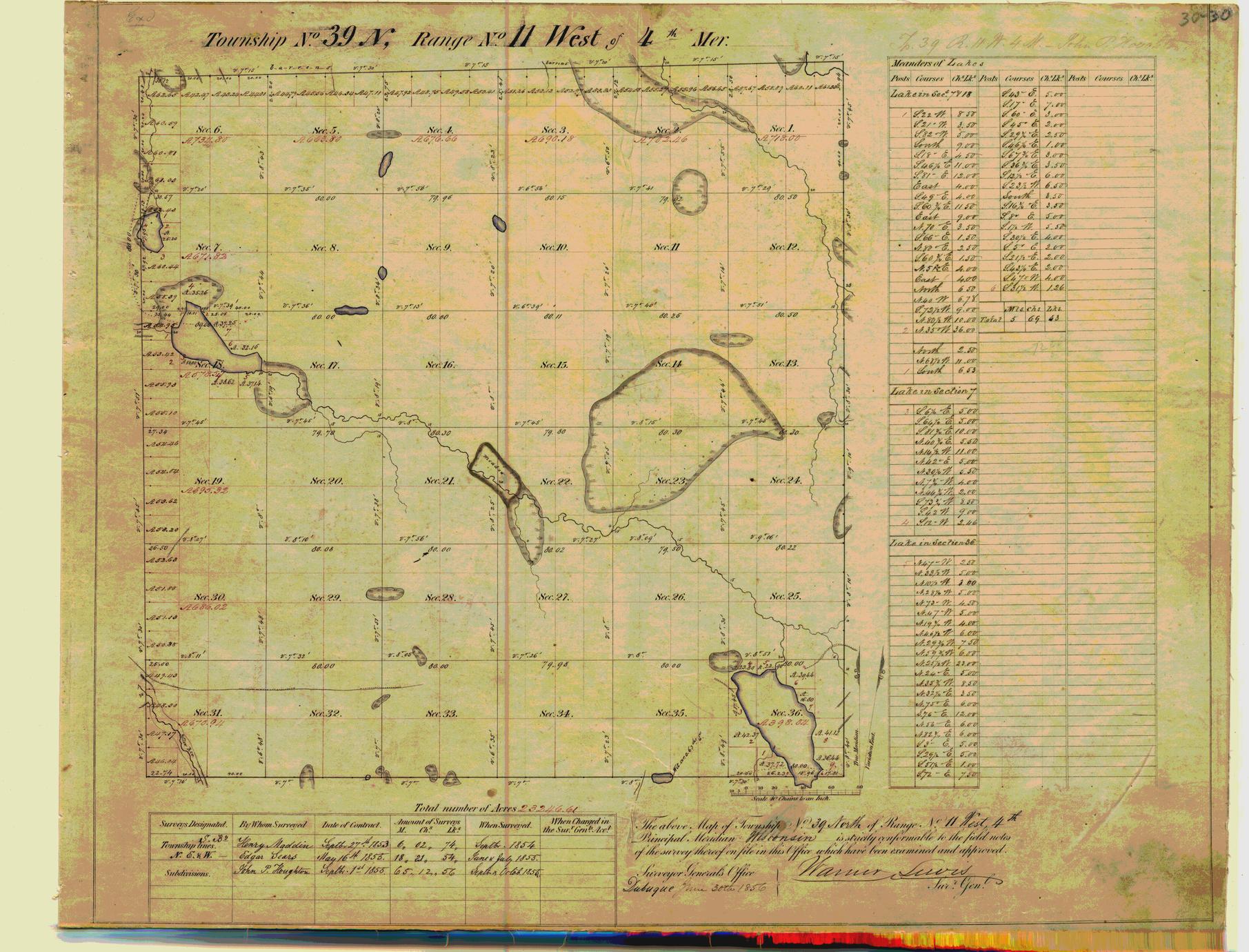[Public Land Survey System map: Wisconsin Township 39 North, Range 11 West]