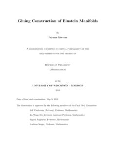 Gluing Construction of Einstein Manifolds