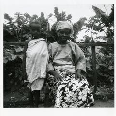 Woman and child at farm
