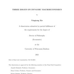 Three Essays on Dynamic Macroeconomics
