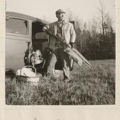 Aldo pheasant hunting near Lyndon Creek, Juneau County, Wisconsin, November 1943