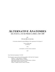 Alternative Anatomies: Art, Science, and the Medieval Body, 1165–1485
