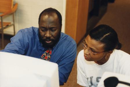 George Jones and student, Janesville, 2000