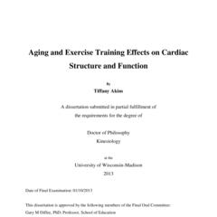 Aging and Exercise Training Effects on Cardiac Structure and Function