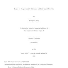 Essays on Nonparametric Inference and Instrument Selection