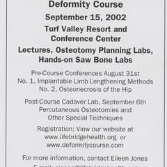 12th Annual Baltimore Limb Deformity Course advertisement