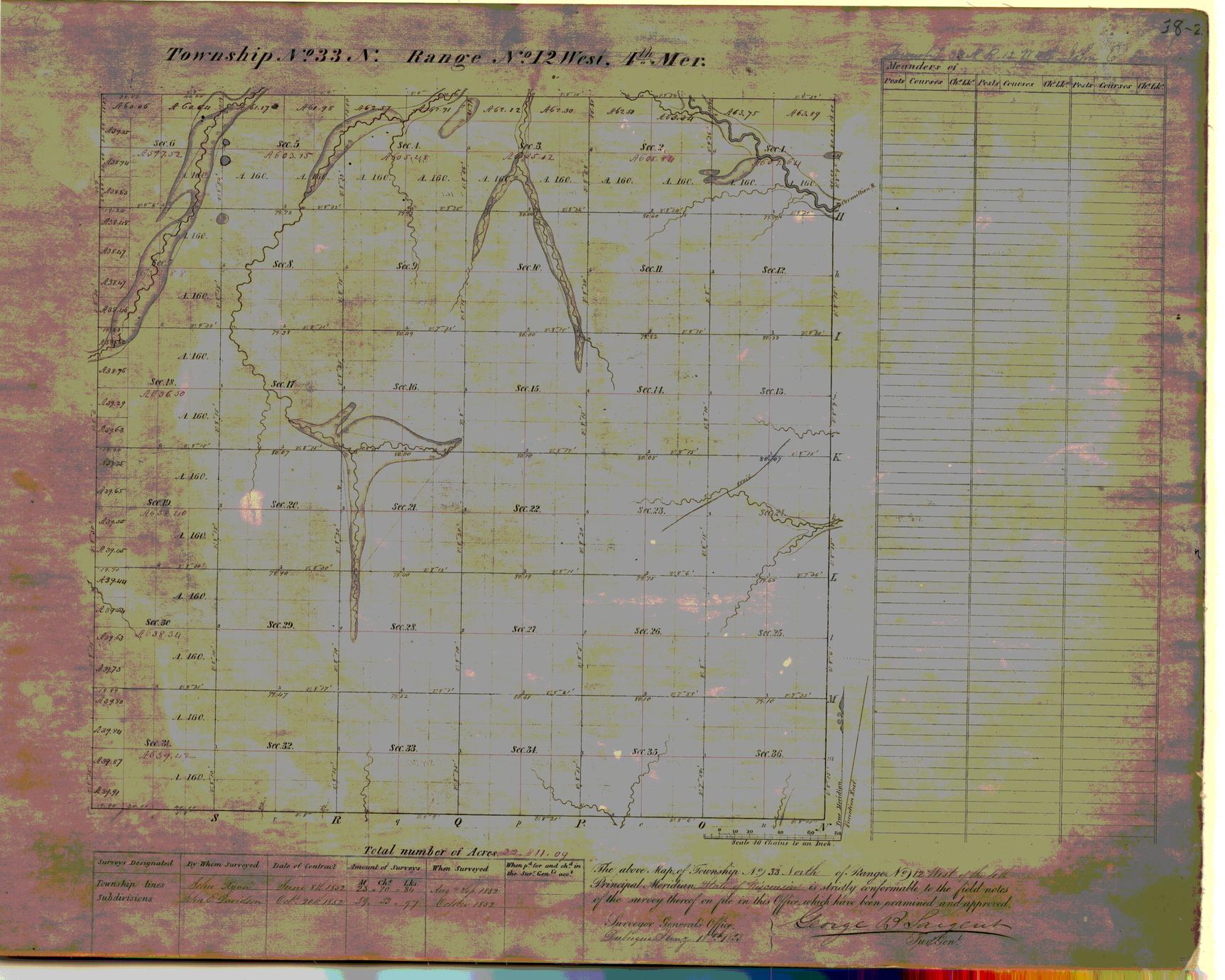 [Public Land Survey System map: Wisconsin Township 33 North, Range 12 West]