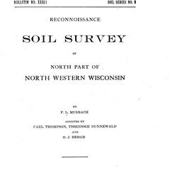Reconnoissance soil survey of north part of north western Wisconsin