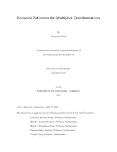 Endpoint Estimates for Multiplier Transformations