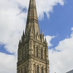 Salisbury Cathedral exterior tower and spire