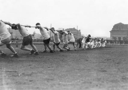 Tug-of-war played by soldiers of the US Army's 15th Infantry Regiment.
