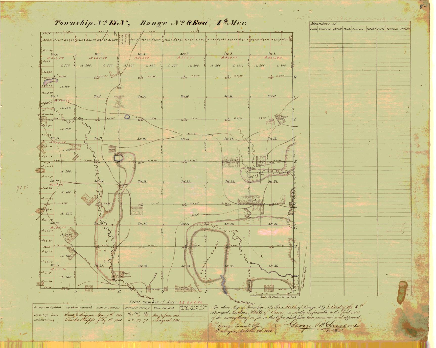[Public Land Survey System map: Wisconsin Township 15 North, Range 08 East]