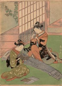 Descending Geese on the Koto, from the series Eight Views of the Parlor