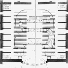Plan of a French-system stage with a closed décor