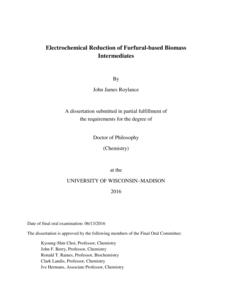 Electrochemical Reduction of Furfural-based Biomass Intermediates