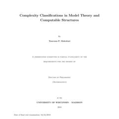 Complexity Classifications in Model Theory and Computable Structures