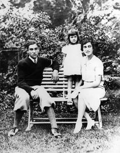 Starker, Estella Jr., and Estella Bergere Leopold in backyard at Van Hise House
