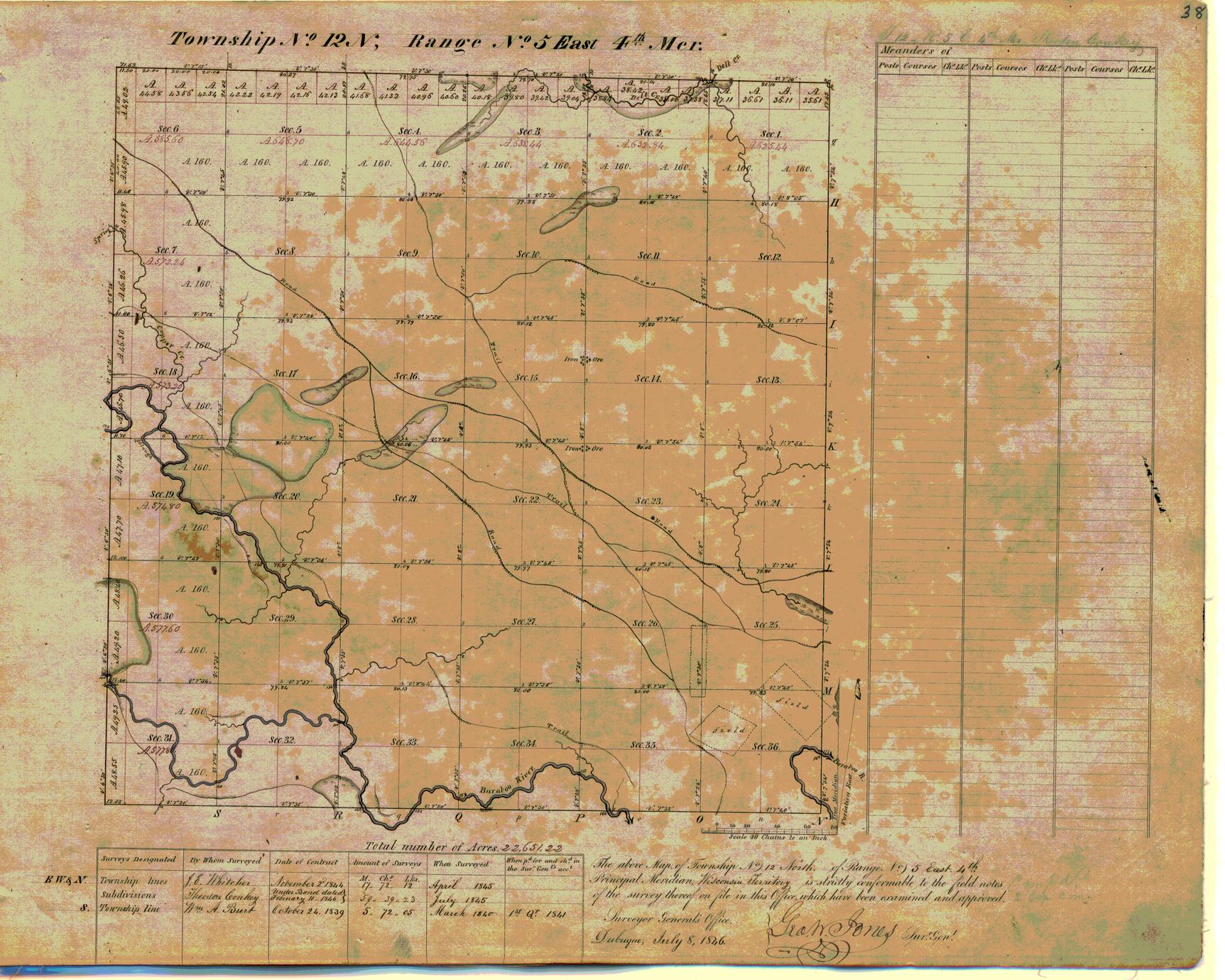 [Public Land Survey System map: Wisconsin Township 12 North, Range 05 East]