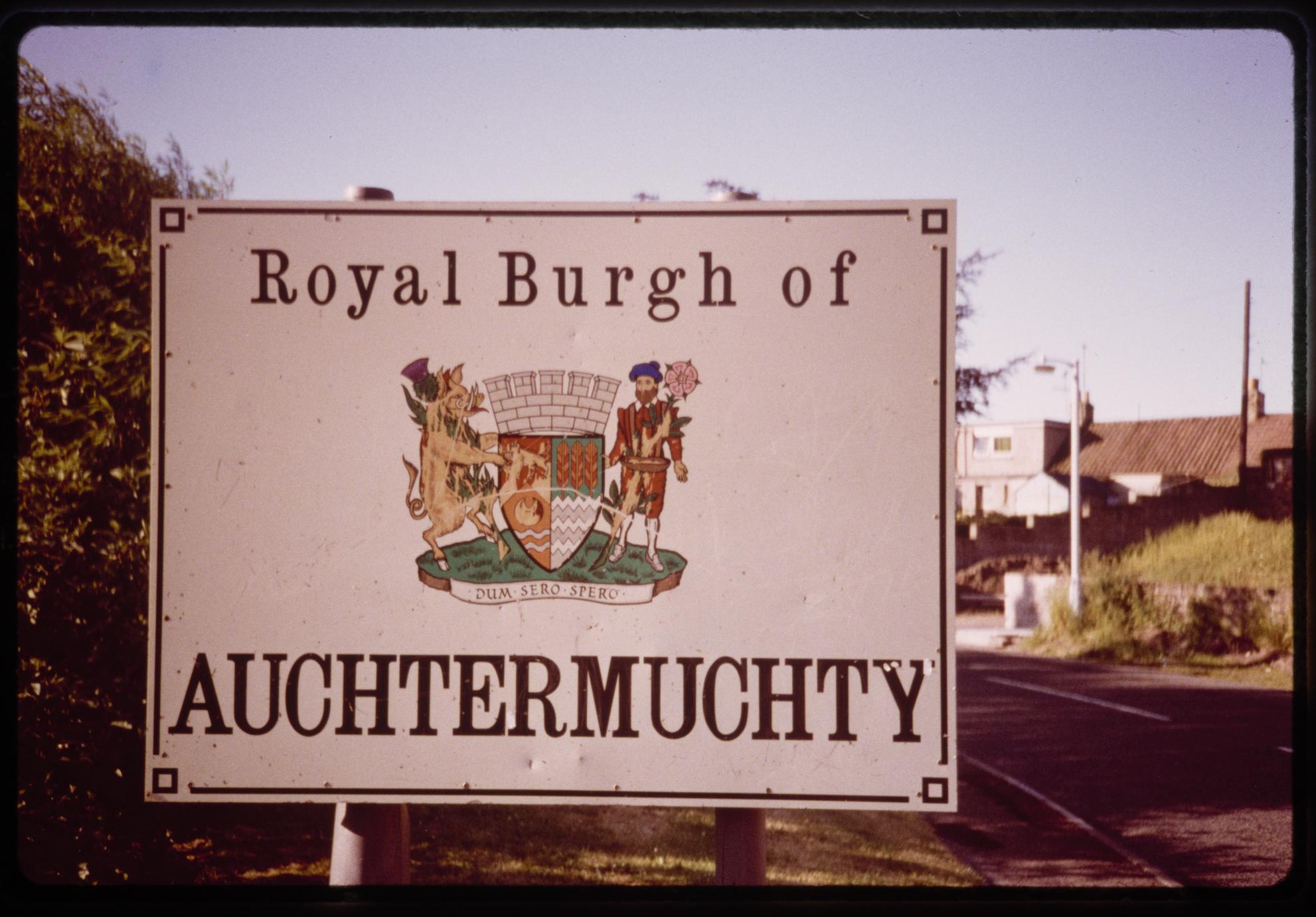 Royal Burgh of Auchtermuchty civic sign