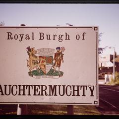 Royal Burgh of Auchtermuchty civic sign