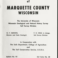 Soil survey of Marquette County, Wisconsin