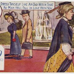 'Dress thyself like an old witch' postcard