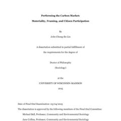 Performing the Carbon Market: Materiality, Framing, and Citizen Participation