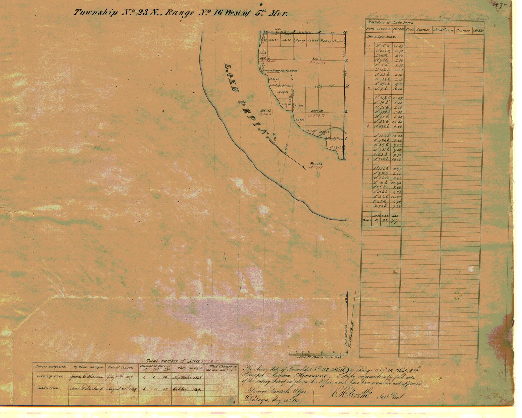 [Public Land Survey System map: Wisconsin Township 23 North, Range 16 West]