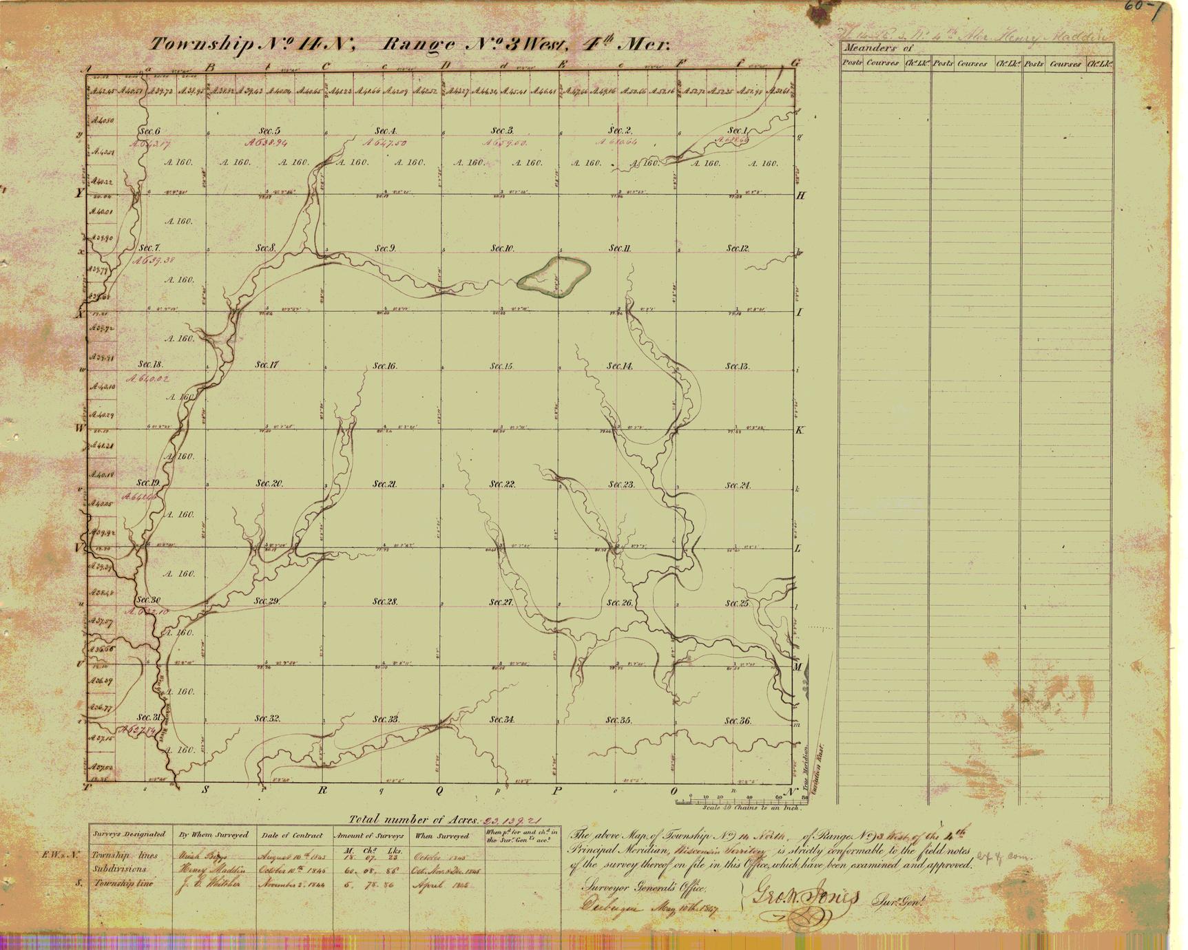 [Public Land Survey System map: Wisconsin Township 14 North, Range 03 West]
