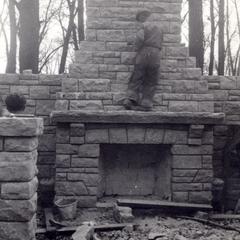 Building a stone fireplace