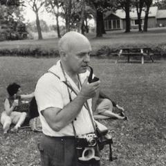 William Hesseltine with pipe and camera