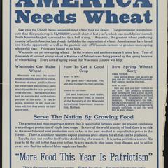 "America Needs Wheat"