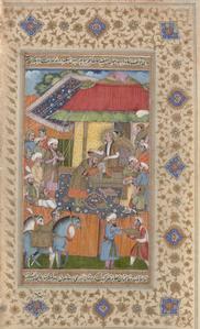 Aurangzeb Receiving Homage from a Nobleman