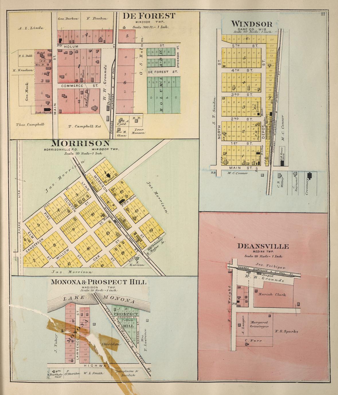 Plat Book Of Dane County Wisconsin Drawn From Actual Surveys And The County Records Full