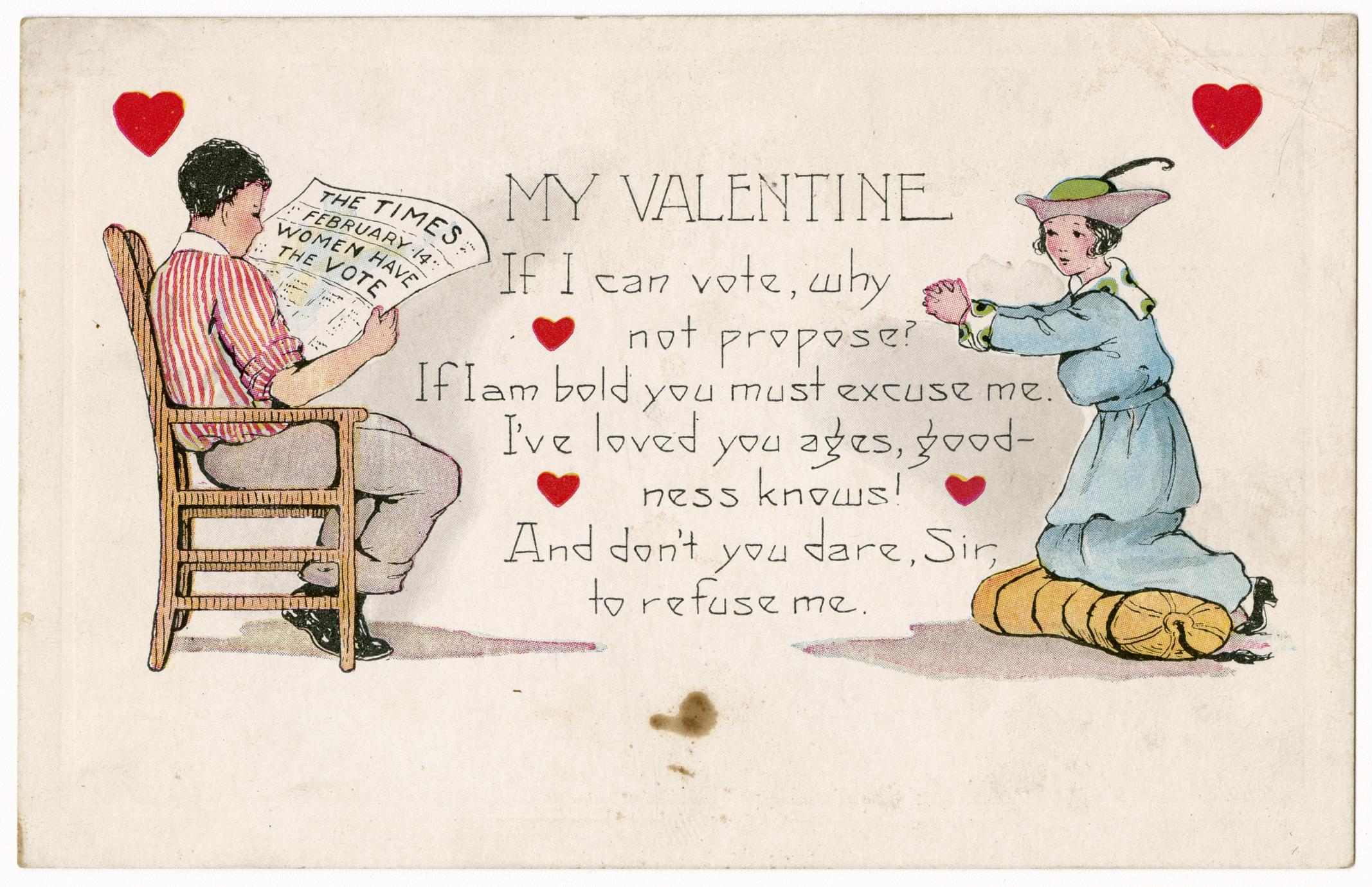 My valentine, suffrage postcard (1 of 2)