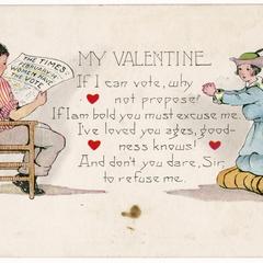 My valentine, suffrage postcard