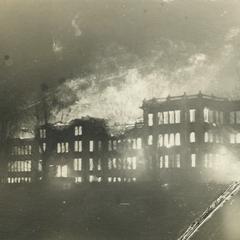 Postcard of Normal School burning