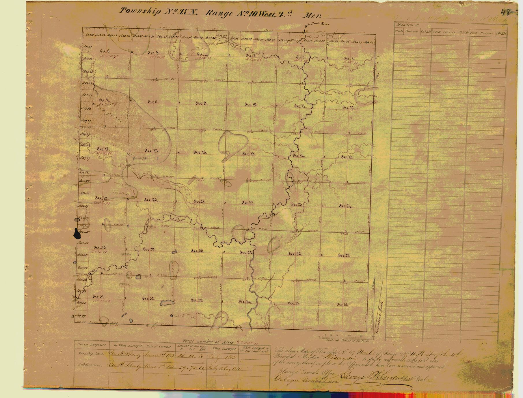 [Public Land Survey System map: Wisconsin Township 47 North, Range 10 West]