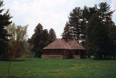 View of house and field