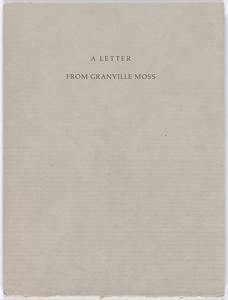 A letter from Granville Moss  : 15 November 1979