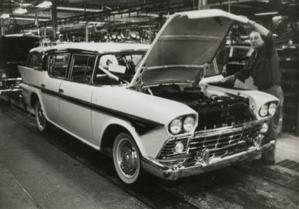 American Motors Corporation Rambler Rebel on the assembly line