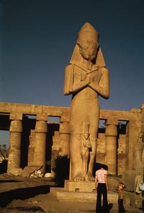 Colossi of Ramses II and Wife at Entrance to Karnak Temple