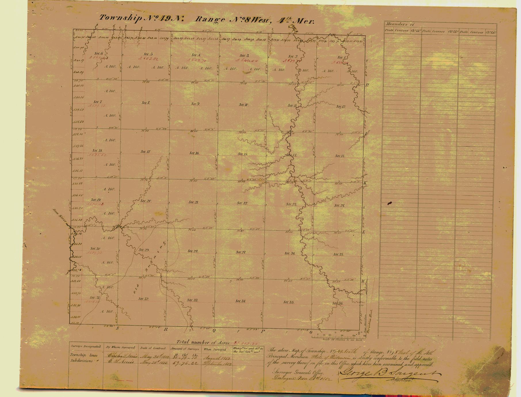 [Public Land Survey System map: Wisconsin Township 49 North, Range 08 West]